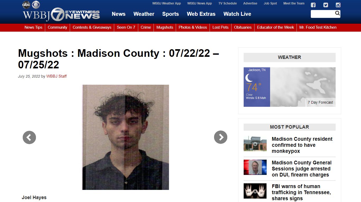 Mugshots : Madison County : 07/22/22 – 07/25/22 - WBBJ TV
